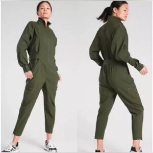 Athleta Lenox Army Green Utility Jumpsuit